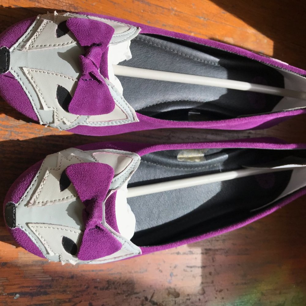 Modcloth TUK Purple Suede Fox Flat Size 8 - Picture 6 of 6